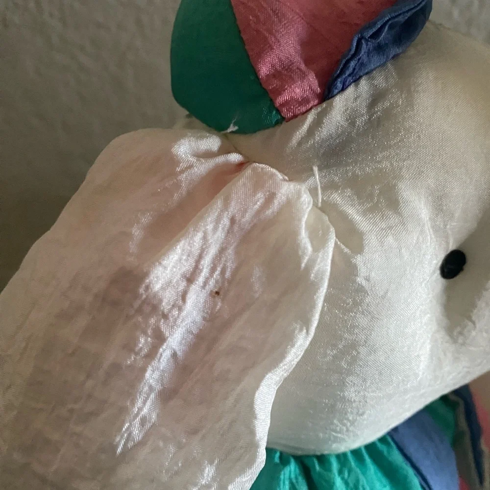 VINTAGE DEPT.56 PUFFALUMP NYLON BOY BUNNY PLUSH EASTER FESTIVE DECOR TOY 11”